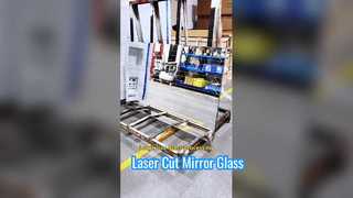 Kaca cermin laser cutting tebal 6mm Panjang trapesium 1,5m